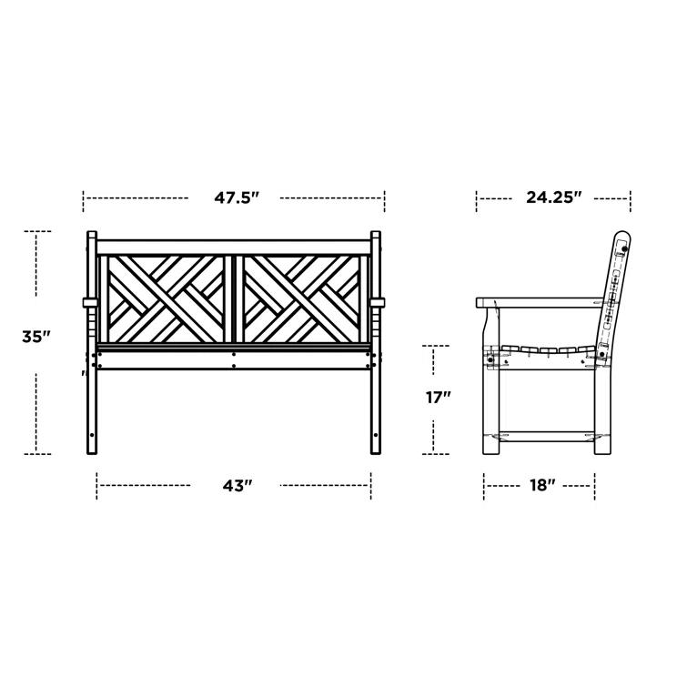 Chippendale 48" Bench