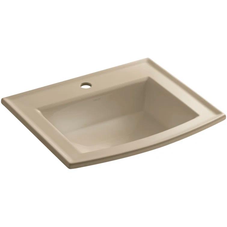 Archer® Vitreous China Rectangular Drop-In Bathroom Sink with Overflow
