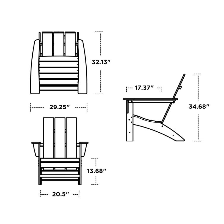 Modern Adirondack High-Density Polyethylene (HDPE) Outdoor Adirondack Chair