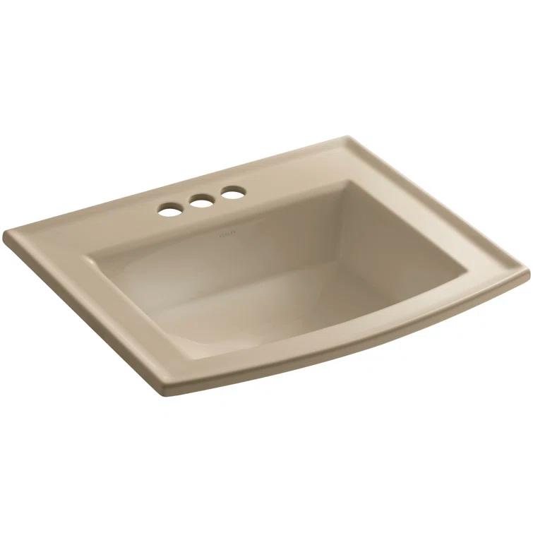 Archer® Vitreous China Rectangular Drop-In Bathroom Sink with Overflow