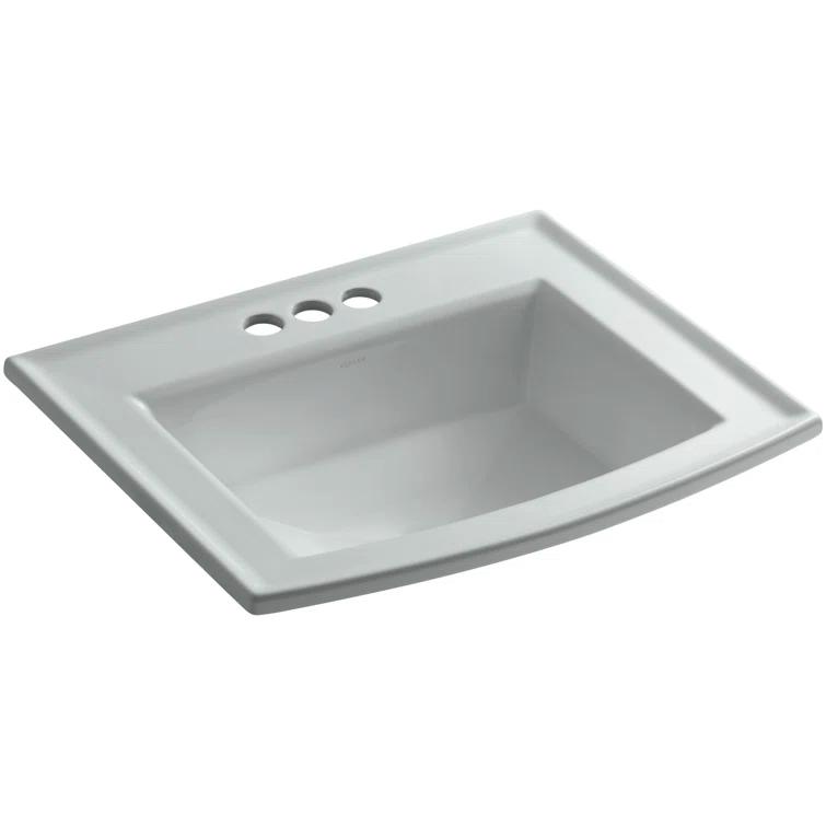 Archer® Vitreous China Rectangular Drop-In Bathroom Sink with Overflow