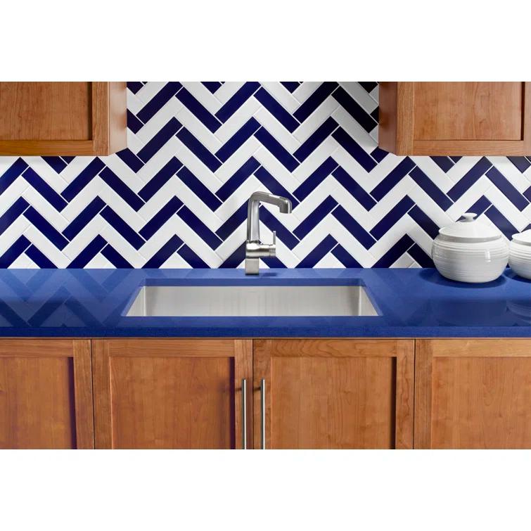 Strive® 32" L x 18.25" W Undermount Single Bowl Kitchen Sink with Basin Rack