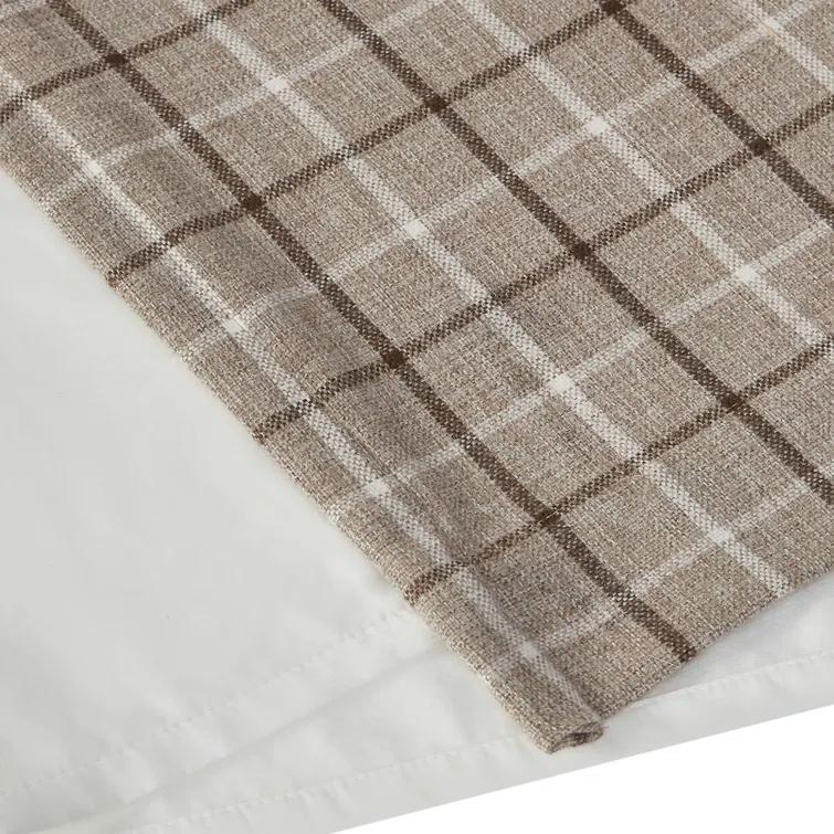 Anaheim Woven Plaid Room Darkening Thermal Fleece Lined Single Curtain Panel