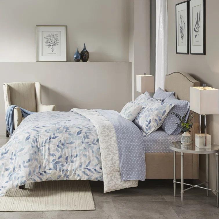 Madison Park Essentials Sofia Microfiber Reversible Comforter Set with Bed Sheets