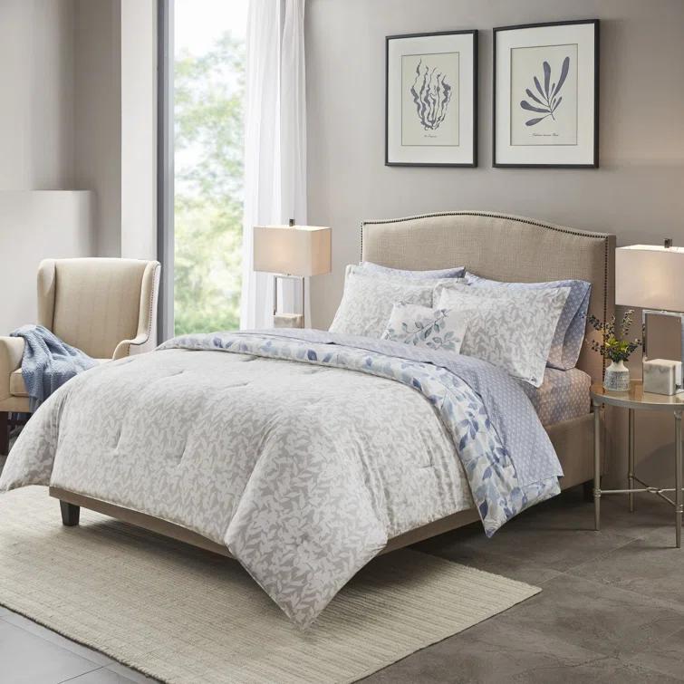 Madison Park Essentials Sofia Microfiber Reversible Comforter Set with Bed Sheets