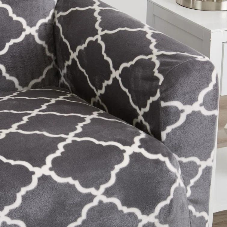 Velvet Plush Printed Stretch Sofa Slipcover