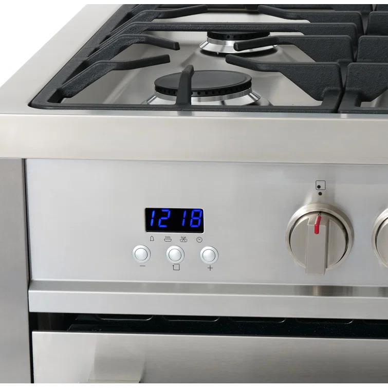 F965 Series 36 in. Stellar Collection 3.8 cu. ft. Dual Fuel Range, 5 Sealed Burners, 8 Function Convection Oven in Stainless Steel