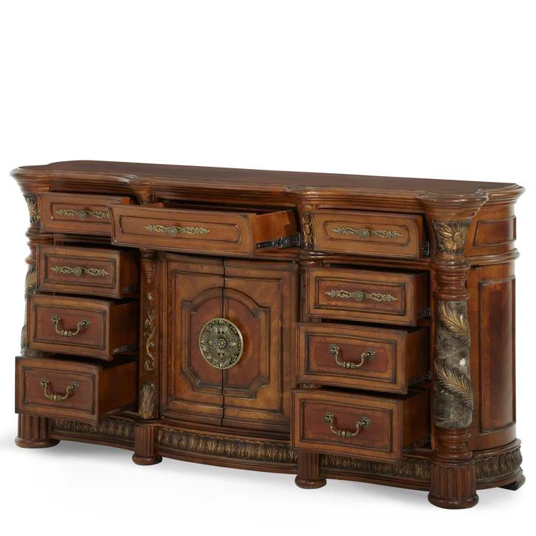 Villa Valencia 75.5'' W 9 - Drawer Dresser