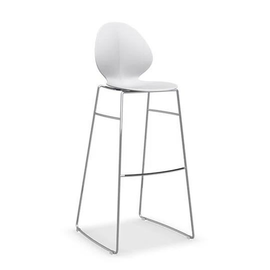 Silver Whisper Acrylic & Metal Basil Leaf Bar Stool