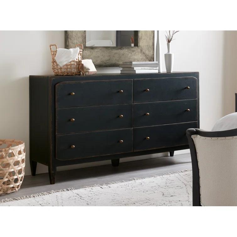 CiaoBella Transitional Gray 68" Double Dresser with Dovetail Drawers