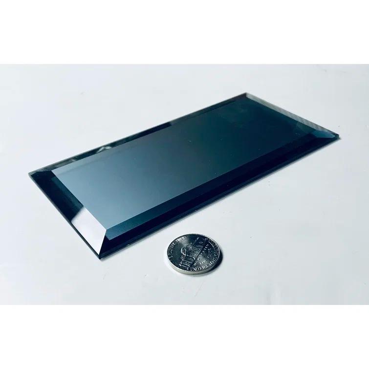 Abolos Frosted Reflections 3 in. x 6 in. Matte Glass Mirror Beveled Subway Decorative Kitchen & Bathroom Wall Tile