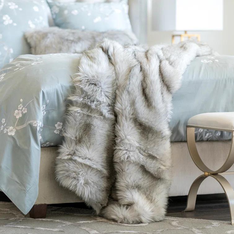 Lili Alessandra Faux Fur Throw Blanket
