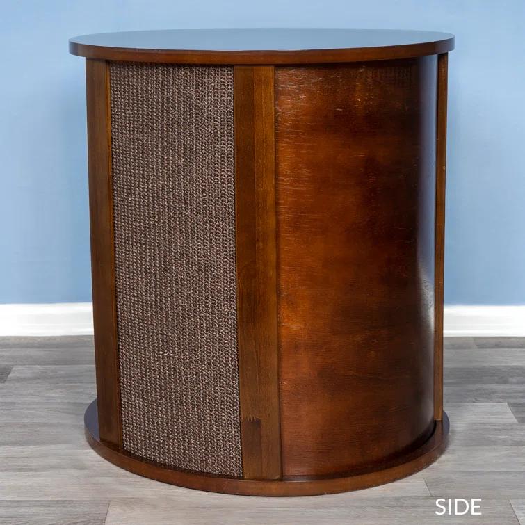 Purrrrfect End Table Cat Bed - Wood Cat Furniture Nightstand, Replaceable Scratch Pad & Cushion
