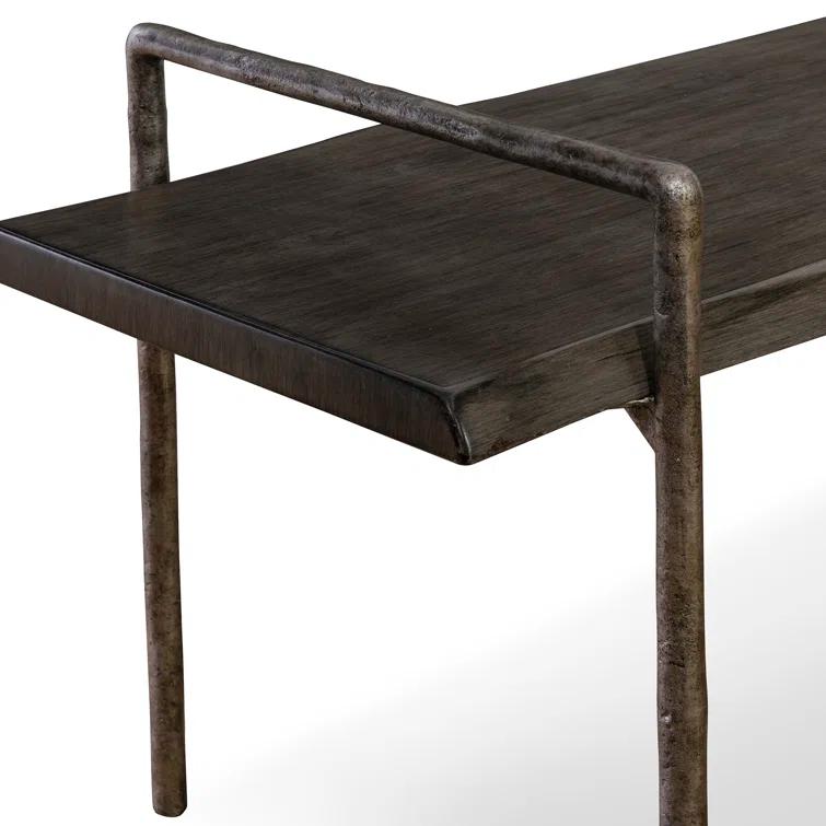 Uttermost Chandos 76" Wide Tarnished Silver and Dark Gray Bench