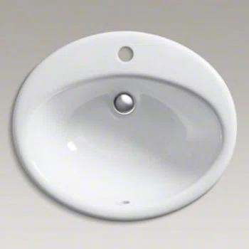 Farmington Metal Oval Drop-In Bathroom Sink with Overflow