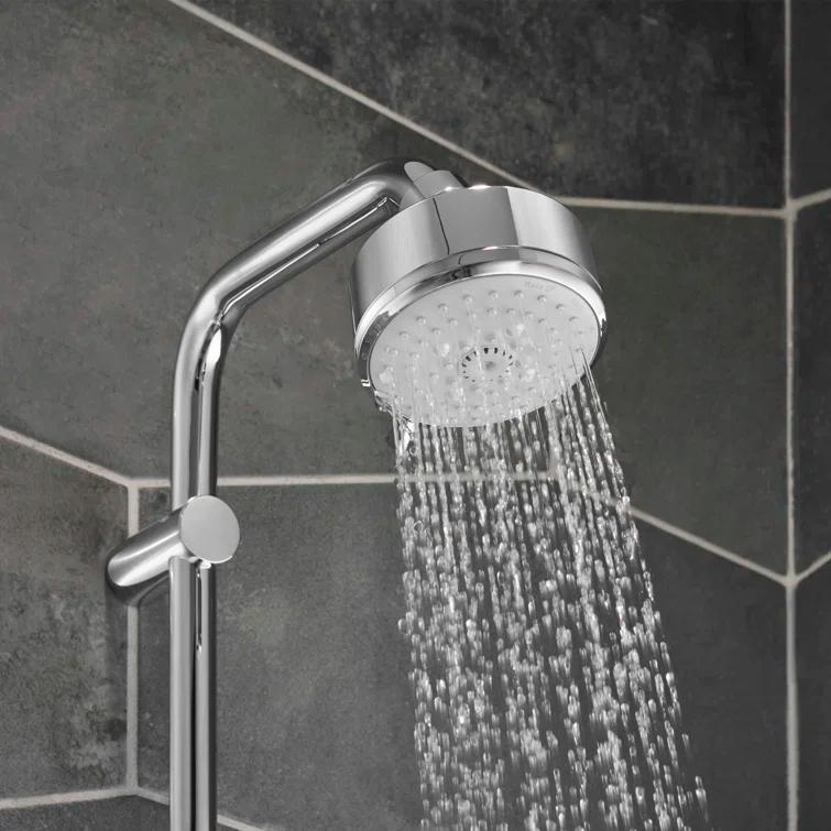 Tempesta Fixed 4-Setting Shower Head Rain O2 Rain Massage Jet Settings