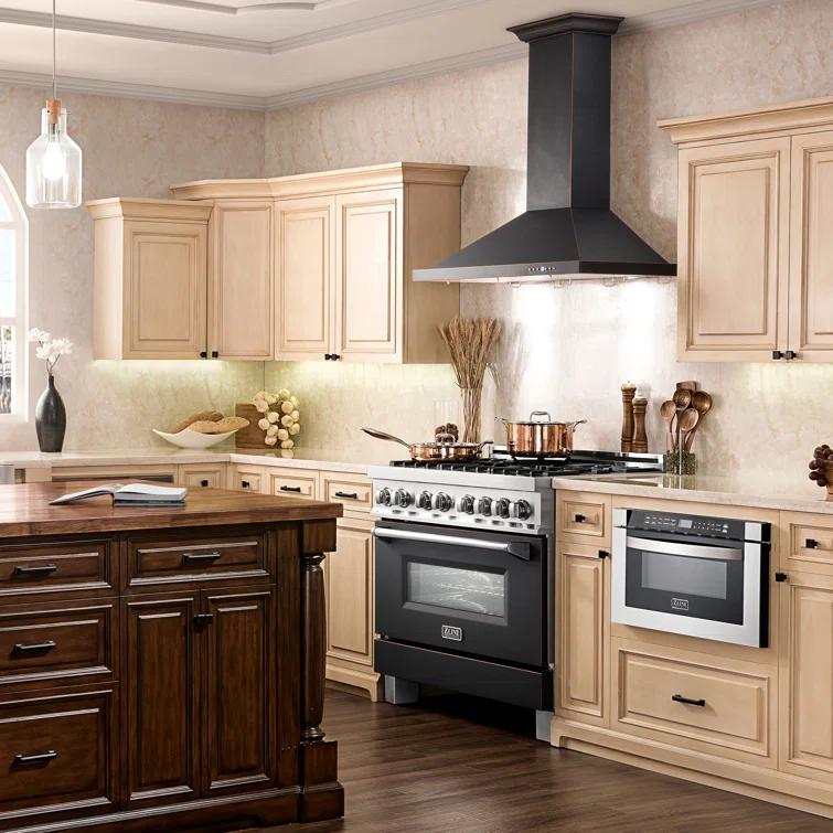 Satin ZLINE 30 in. Designer Series Satin Stainless Steel Convertible Vent Wall Mount Range Hood