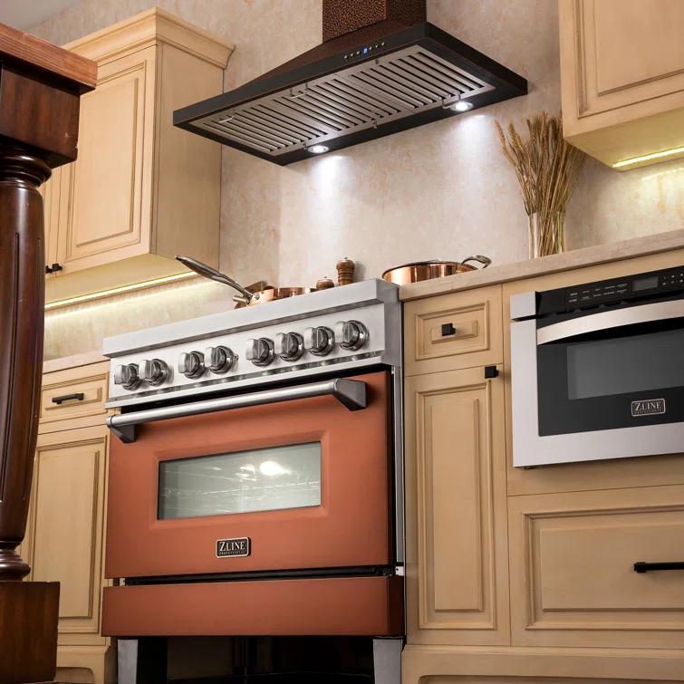 Satin ZLINE 30 in. Designer Series Satin Stainless Steel Convertible Vent Wall Mount Range Hood