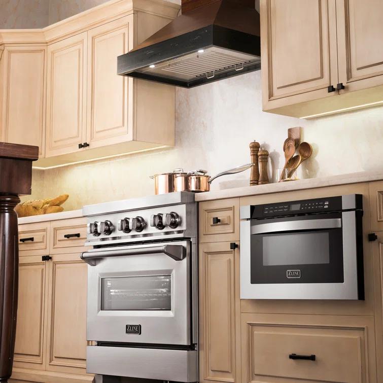 ZLINE ZLINE 30 in. Convertible Vent Wooden Wall Mount Range Hood in Antigua & Walnut KBAR-30