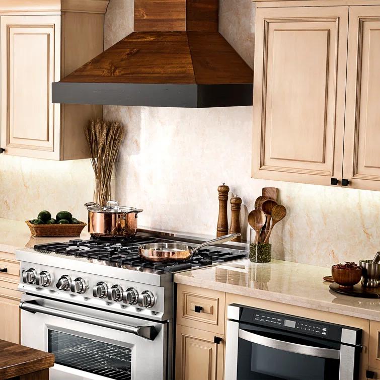 ZLINE ZLINE 30 in. Convertible Vent Wooden Wall Mount Range Hood in Antigua & Walnut KBAR-30