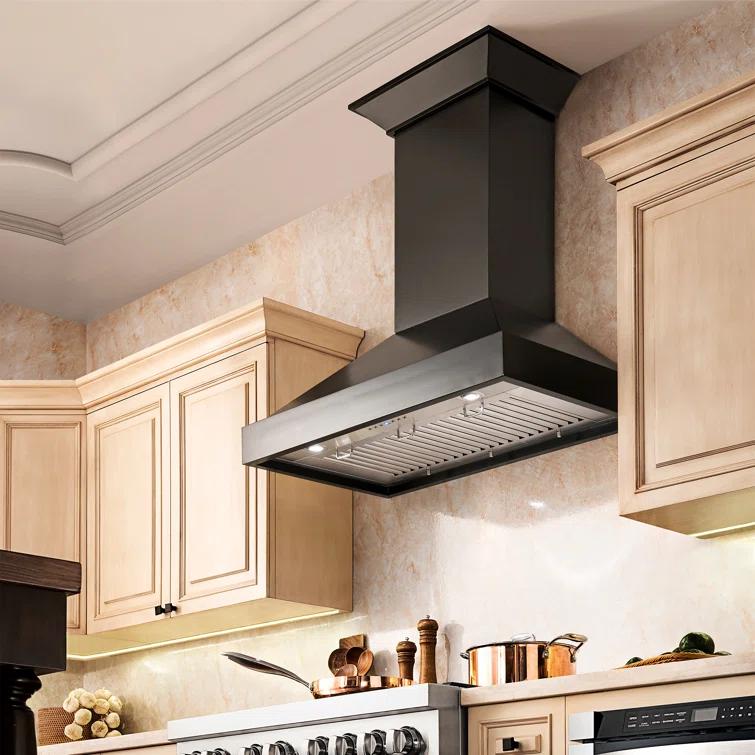 ZLINE 30 in. Convertible Vent Wooden Wall Mount Range Hood in Antigua & Walnut