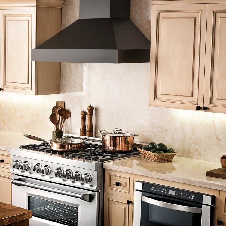 ZLINE 30 in. Convertible Vent Wooden Wall Mount Range Hood in Antigua & Walnut
