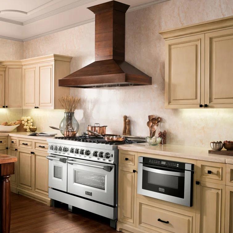 ZLINE ZLINE 30 in. Convertible Vent Wooden Wall Mount Range Hood in Antigua & Walnut KBRR-30
