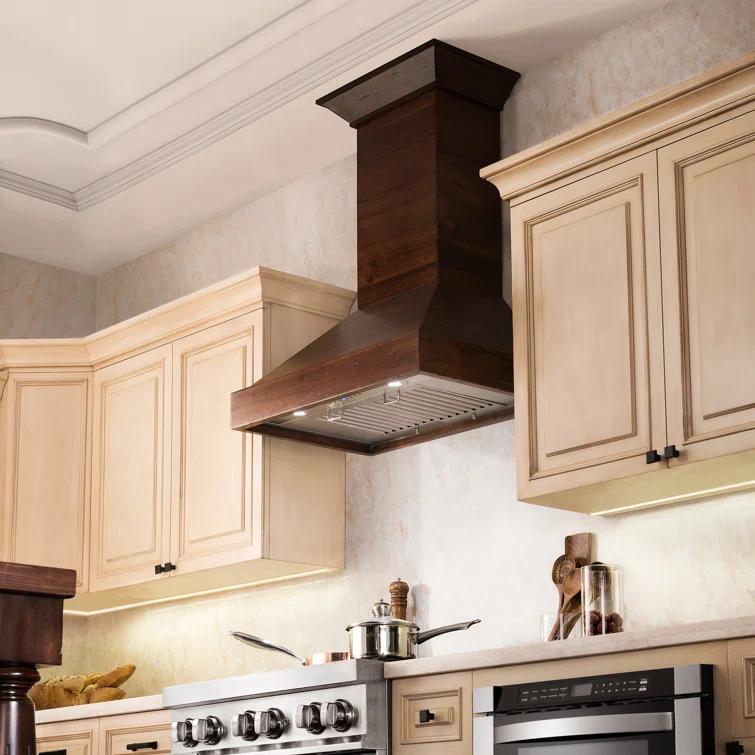 ZLINE ZLINE 30 in. Convertible Vent Wooden Wall Mount Range Hood in Antigua & Walnut KBRR-30