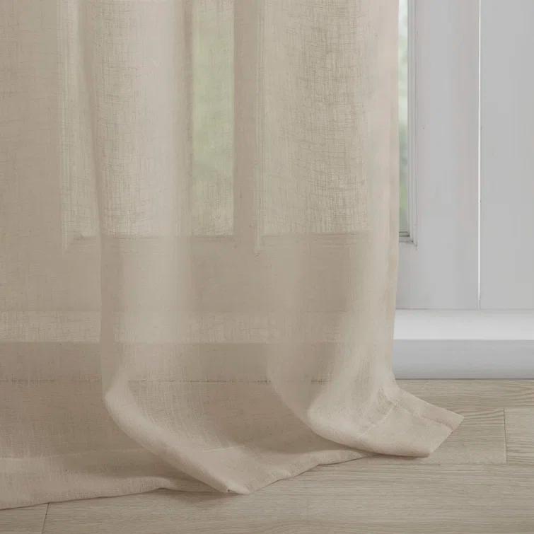 Madison Park Rosette Floral Embellished Cuff Tab Top Solid Single Curtain Panel