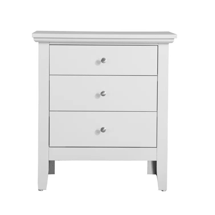 Hammond 3 - Drawer Nightstand Bed Side Table Wood Nightstand Small Bedside Table And Dresser