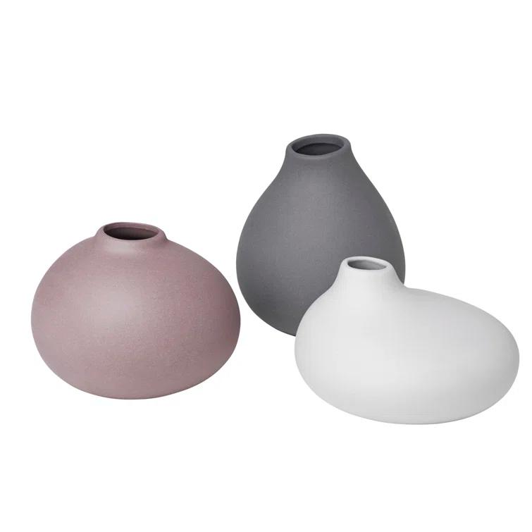 Blomus NONA Porcelain Table Mini Vase 3 Piece Set