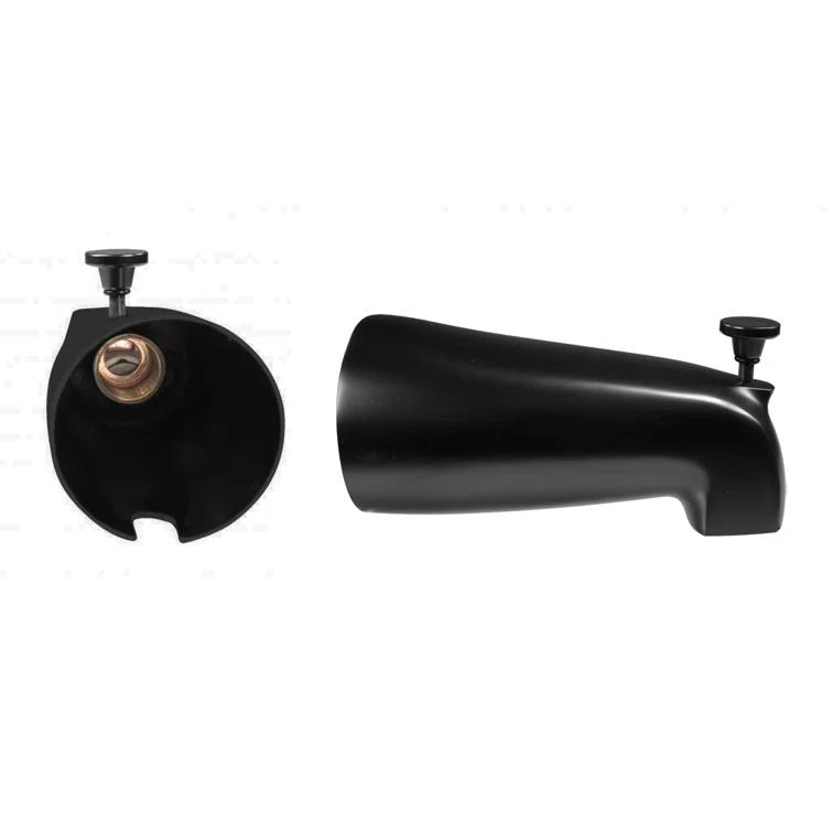 5-1/2" Reach Brass Wall Mount Tub Spout with Nose Diverter