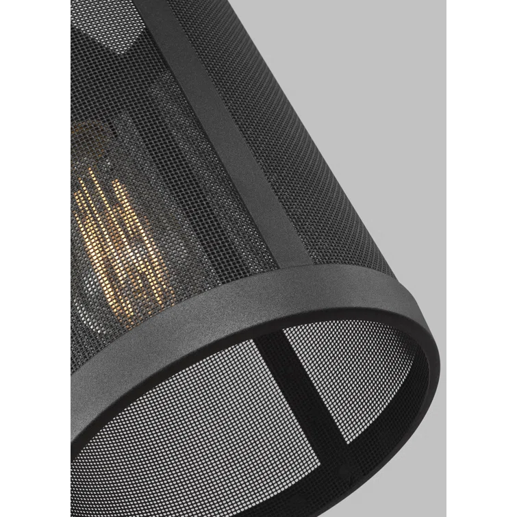 Generation Lighting 6128501-12 Restoration One Light Pendant from Seagull - Gereon Collection in Black Finish,
