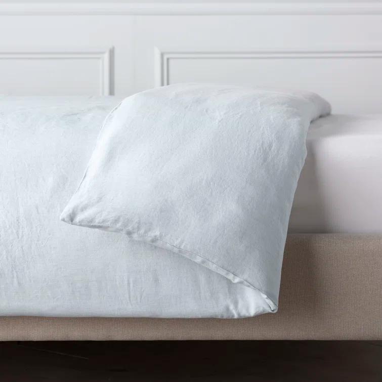 Ivory Twin Linen Duvet Cover with Matching Sham