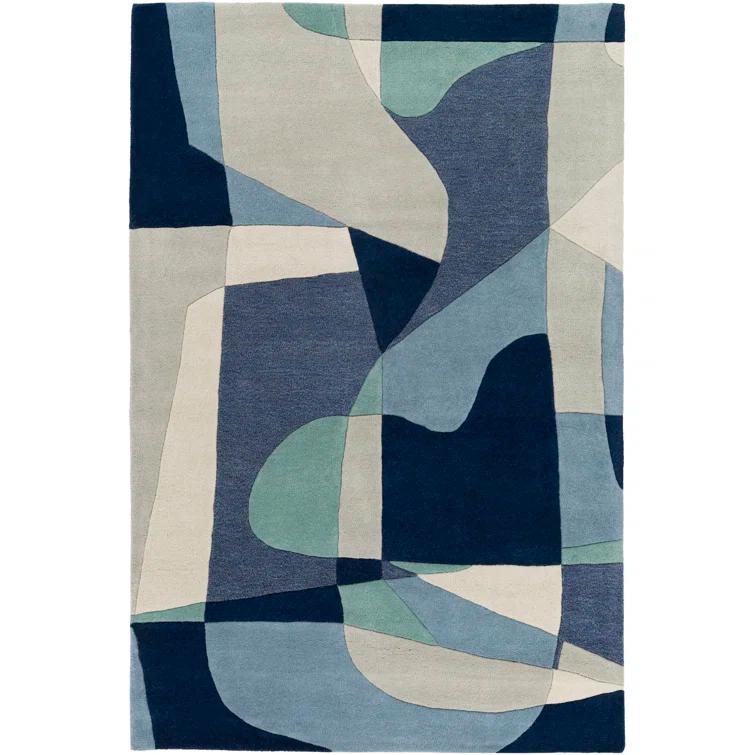 Gaye Wool Teal/Navy/Beige Rug