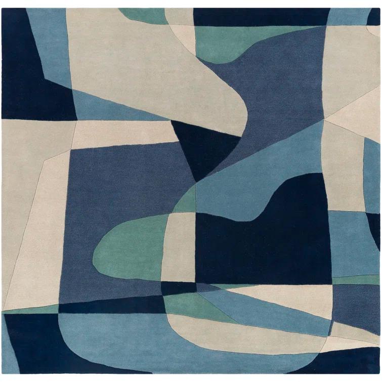 Gaye Wool Teal/Navy/Beige Rug