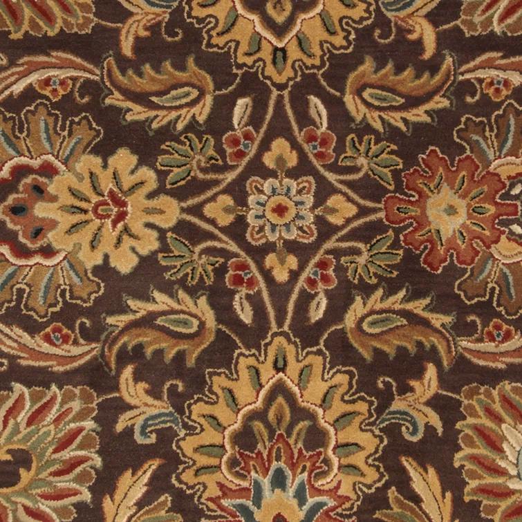 Arden Oriental Handmade Tufted Wool Dark Brown/Garnet Area Rug