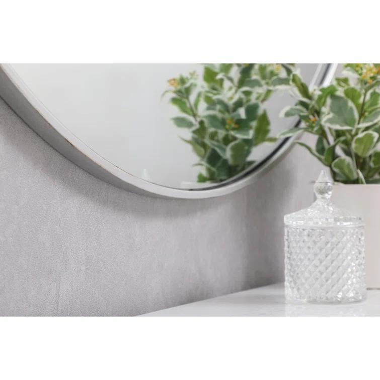 Cassie Metal/Manufactured Wood Round Wall Mirror