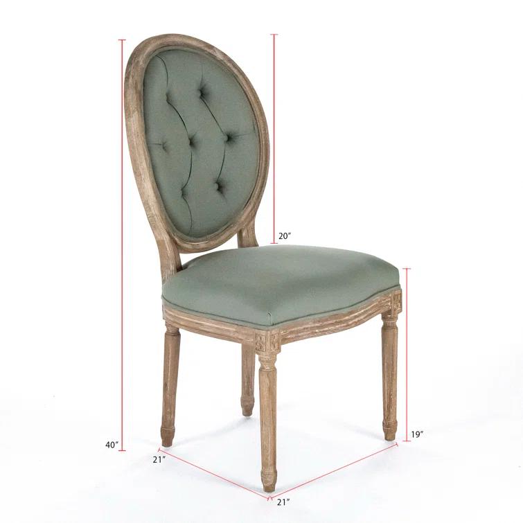 Asta 21" Wide Tufted Linen Side Chair