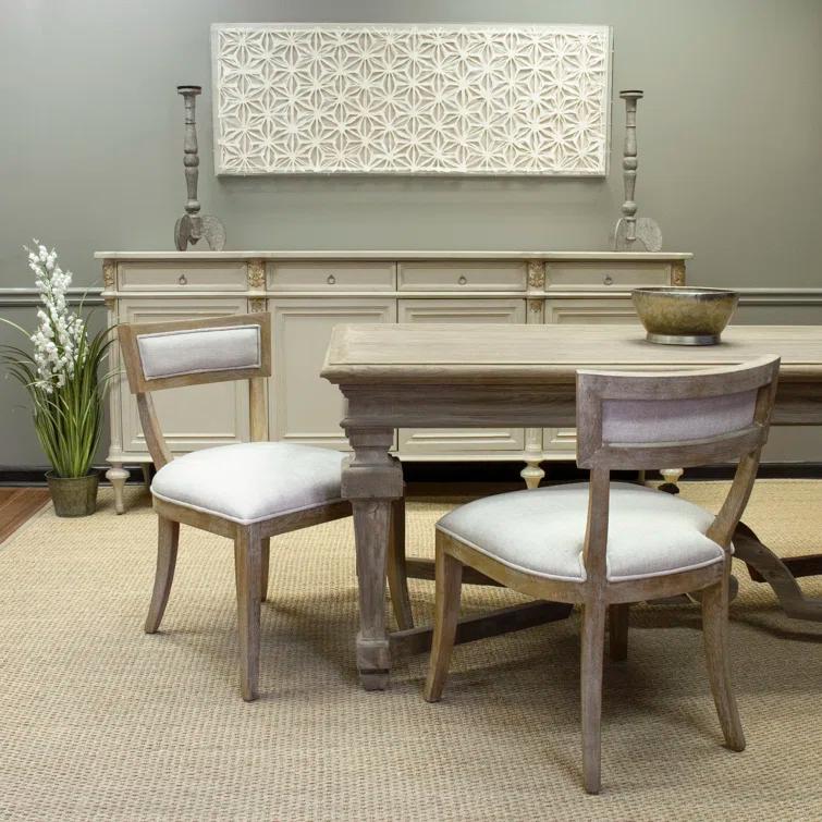 Zentique  20.5 x 32.5 x 23.5 in. Carvell Side Chair - Natural Cream Linen