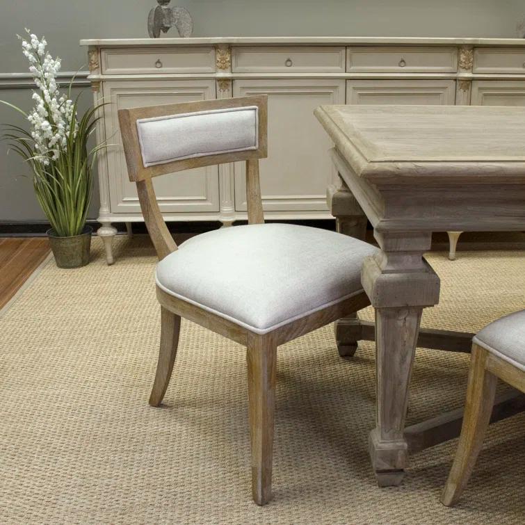 Zentique  20.5 x 32.5 x 23.5 in. Carvell Side Chair - Natural Cream Linen