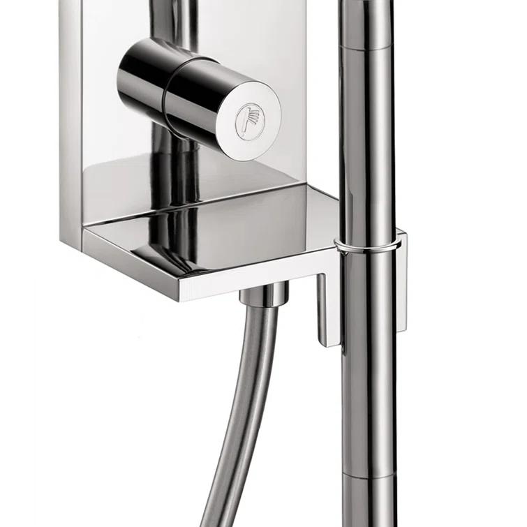 Showersolutions Luxury Handheld Shower Head Holdermodern Coordinating In Chrome, 12651001