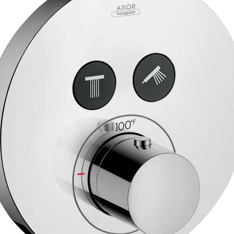 Citterio Showerselect Modern 1-Handle 7-Inch Wide , Temperature Memory, Thermostatic Valve Trim Only, With Diverter In Chrome, 36723001