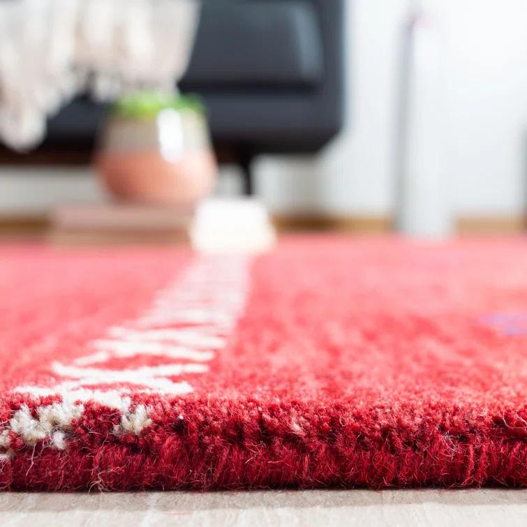 Santiago Handmade Wool Red Rug