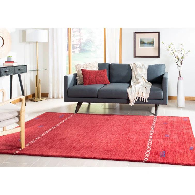 Santiago Handmade Wool Red Rug