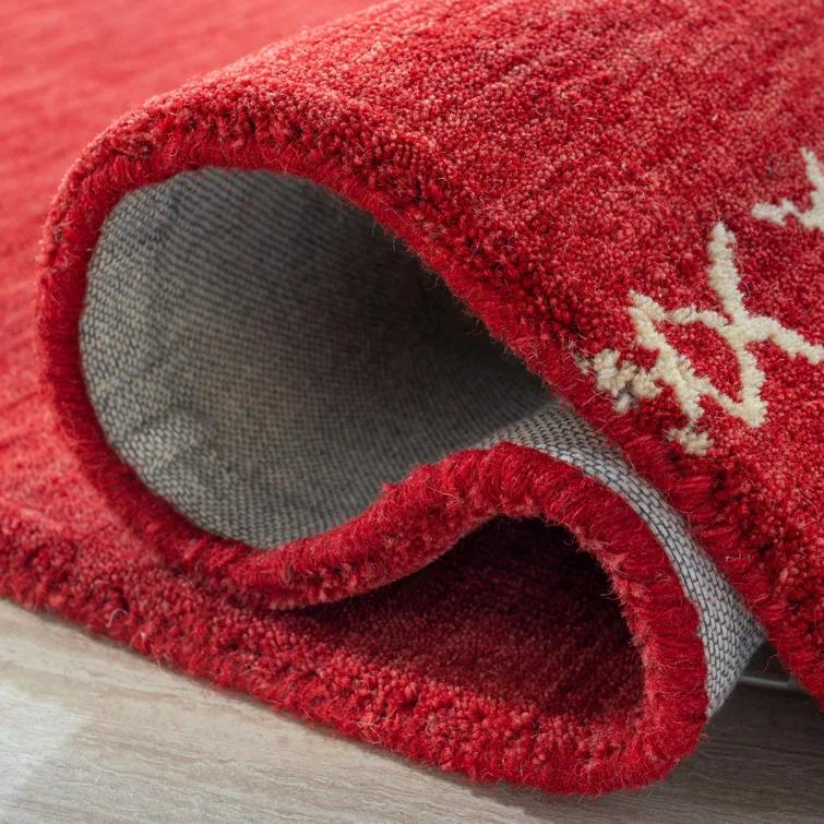 Santiago Handmade Wool Red Rug