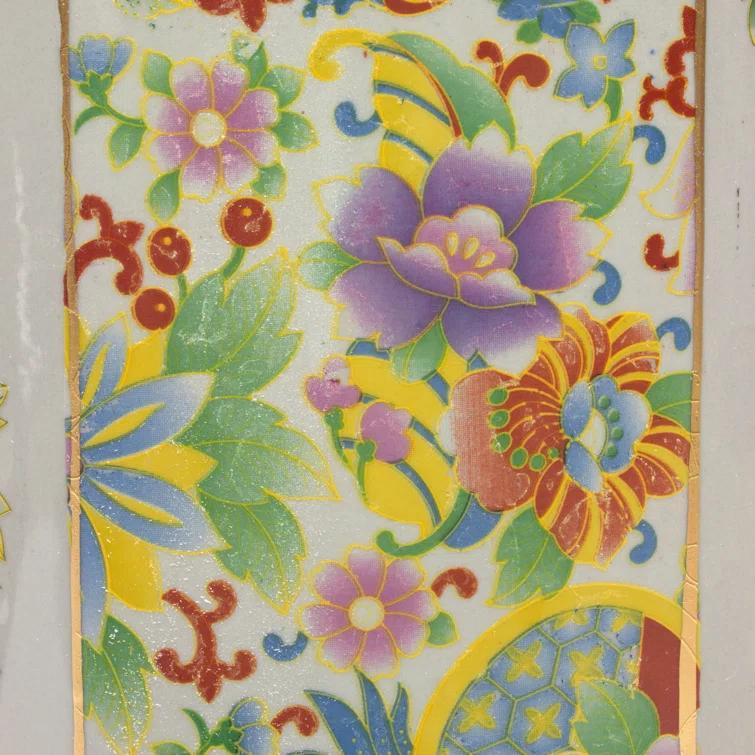 24" Satsuma Birds & Flowers Porcelain Umbrella Stand