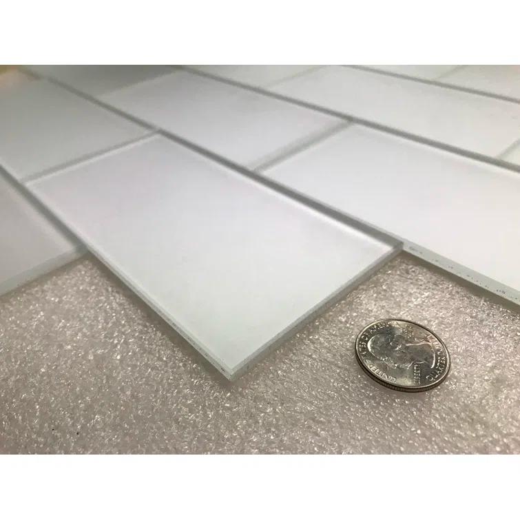 Forever Matte 3 in. x 6 in. Diamond Grade Glass Straight Edge Subway Decorative Kitchen & Bathroom Wall Tile