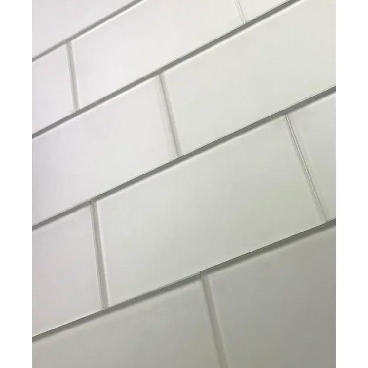 Forever Matte 3 in. x 6 in. Diamond Grade Glass Straight Edge Subway Decorative Kitchen & Bathroom Wall Tile