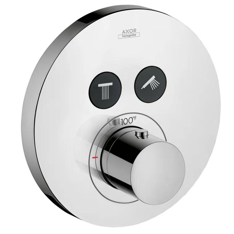 Citterio Showerselect Modern 1-Handle 7-Inch Wide , Temperature Memory, Thermostatic Valve Trim Only, With Diverter In Chrome, 36723001
